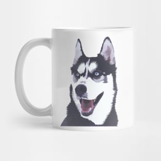 Siberian Husky Low Poly Digital Art Mug